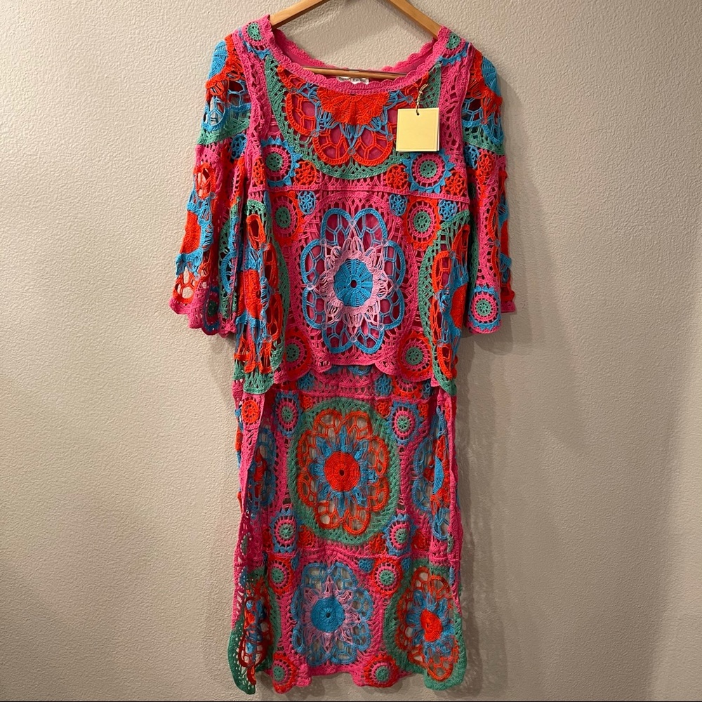 Belle France Woven High-Low Crochet Dress/Top - Picture 5 of 8